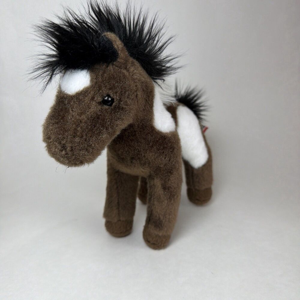 Douglas Cuddle Toys Horse Pony Plush Brown White 9” Stuffed animal Toy #4046